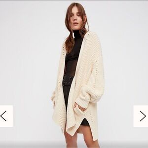 Free People Cream Oversized Cardigan
